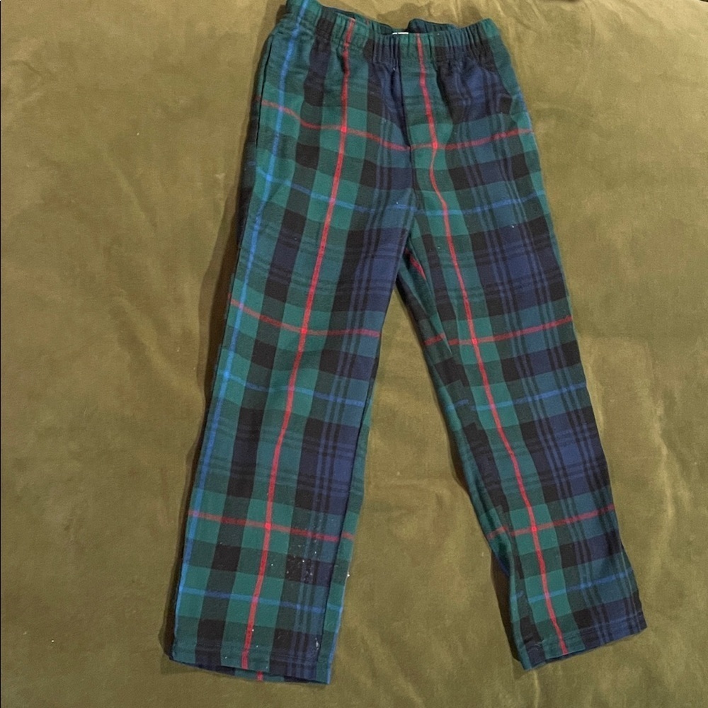Old Navy Green and Blue Plaid Kids Pants Size 6-7
